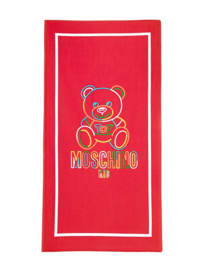 Shop Moschino Teddy-motif Towel In Red