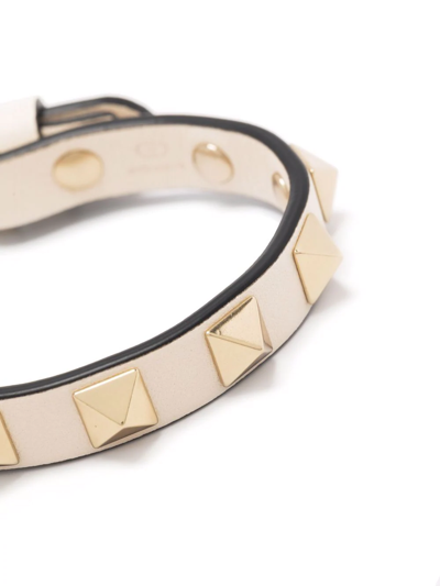 Shop Valentino Rockstud Buckle Bracelet In Neutrals