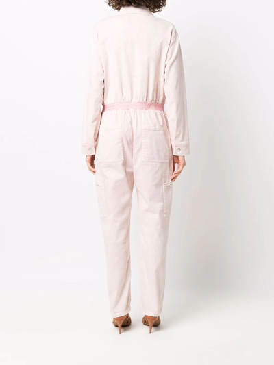 Stella Mccartney Long-sleeved Zip-up Boilersuit In Pink