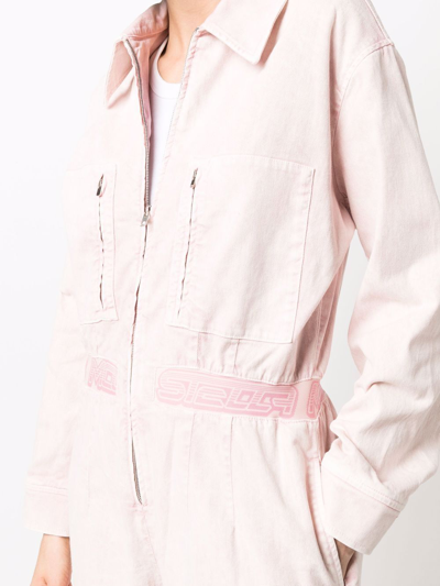 Stella Mccartney Long-sleeved Zip-up Boilersuit In Pink