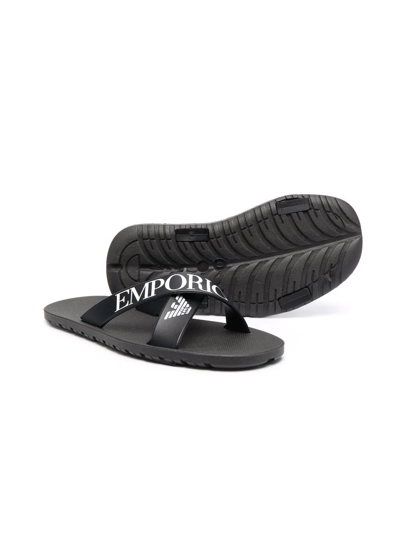 Emporio Armani Boy's Logo Pool Slide Sandals, Toddler/kids In Black |  ModeSens