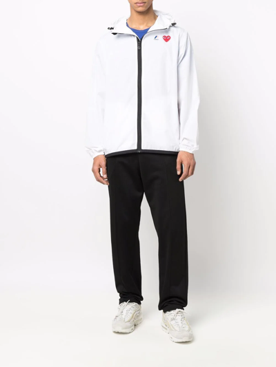 Shop Comme Des Garçons Play X K-way Hooded Light Jacket In White