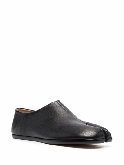 Shop Maison Margiela Tabi Leather Babouche Shoes In Black