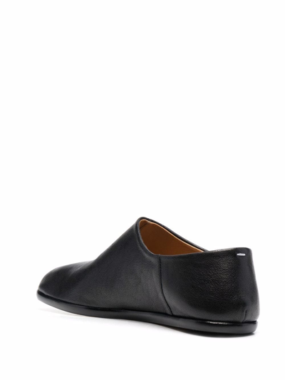 Shop Maison Margiela Tabi Leather Babouche Shoes In Black