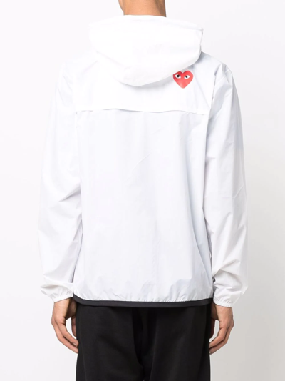 Shop Comme Des Garçons Play X K-way Hooded Light Jacket In White