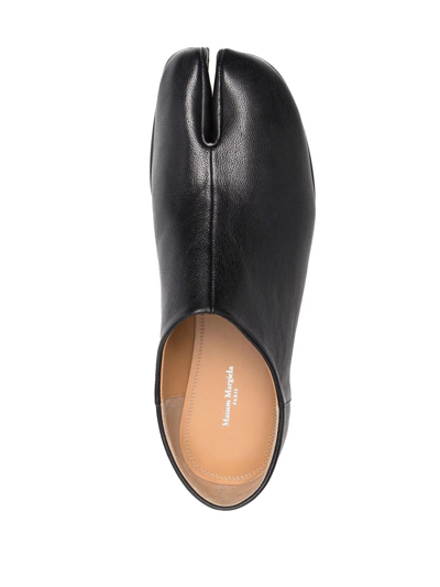 Shop Maison Margiela Tabi Leather Babouche Shoes In Black