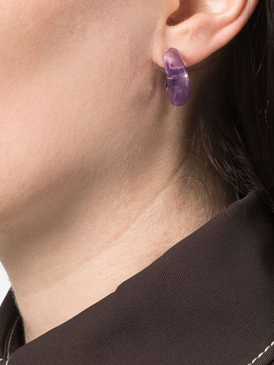 Shop Rejina Pyo Volume Hoops Earrings In Purple