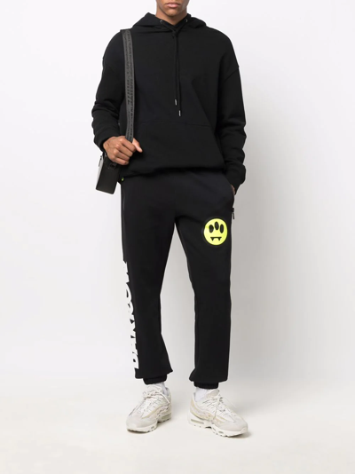 Barrow Logo-print Elasticated Cotton Track Pants In Black