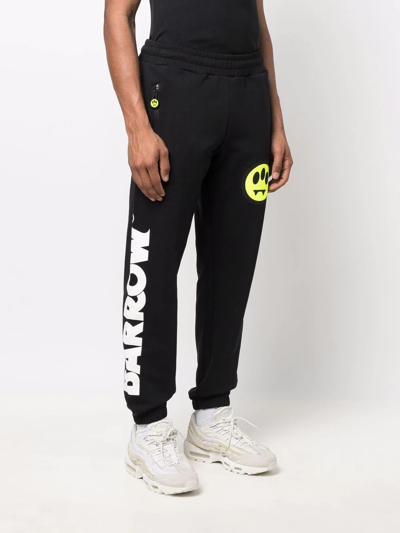 Barrow Logo-print Elasticated Cotton Track Pants In Black