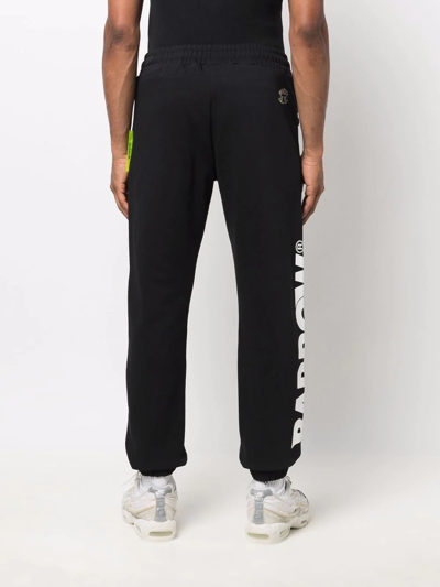 Barrow Logo-print Elasticated Cotton Track Pants In Black