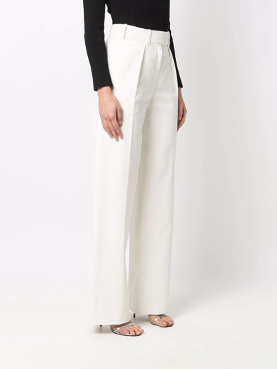 Shop Alexandre Vauthier High-waisted Wide-leg Trousers In White