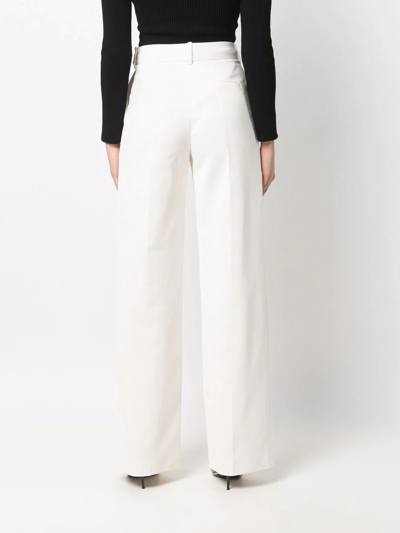Shop Alexandre Vauthier High-waisted Wide-leg Trousers In White