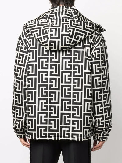 Balmain All-over Monogram Printed Padded Jacket In Animal Print