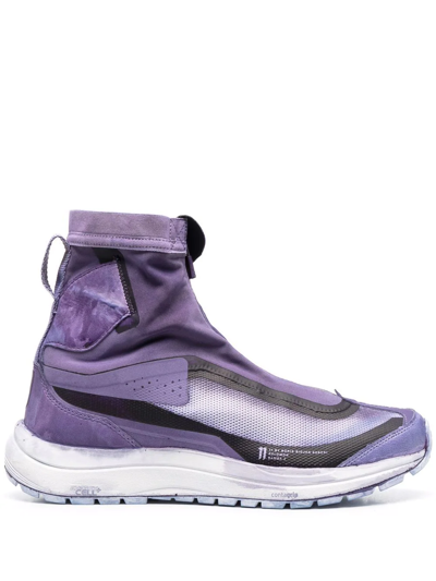 Shop 11 By Boris Bidjan Saberi Layered Sock Hi-top Sneakers In Purple