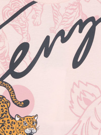 Shop Kenzo Tiger-motif Organic-cotton T-shirt In Pink