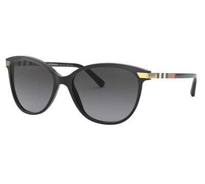 Shop Burberry Grey-black Gradient Cat Eye Ladies Sunglasses Be4216 3001t3 57 In Black,grey