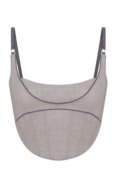 Shop Anna October Women's Edith Corset Crop Top In Grey