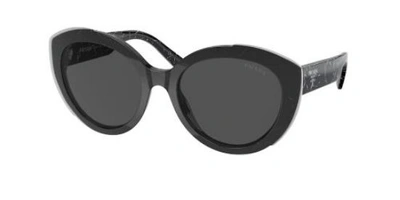 Shop Prada Dark Grey Cat Eye Ladies Sunglasses 0pr 01ys 09v5s054 In Black,grey
