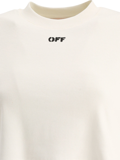 Shop Off-white "off Stamp" Ribbed T-shirt In White