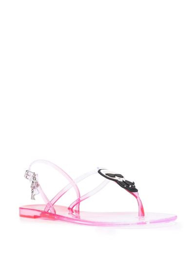 Shop Karl Lagerfeld Ikonik Thong Strap Sandals In Pink