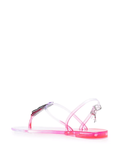 Shop Karl Lagerfeld Ikonik Thong Strap Sandals In Pink