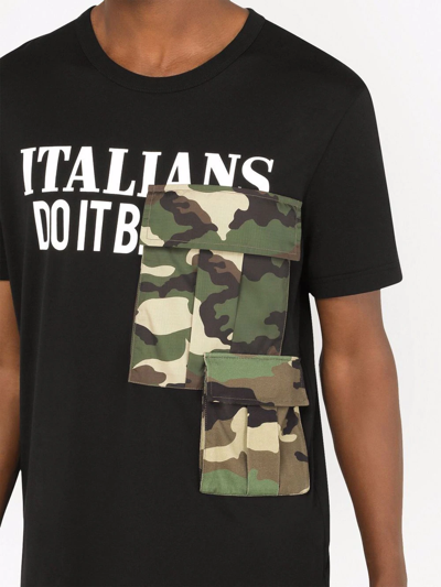 Shop Dolce & Gabbana Graphic-print Short-sleeve T-shirt In Black