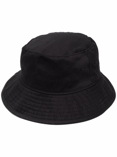 Shop Acne Studios Embroidered-logo Bucket Hat In Schwarz