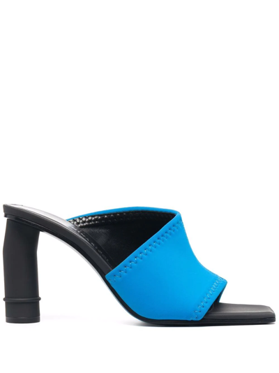 Shop Nina Ricci Leather High-heel Mules In Blau