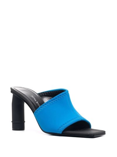 Shop Nina Ricci Leather High-heel Mules In Blau