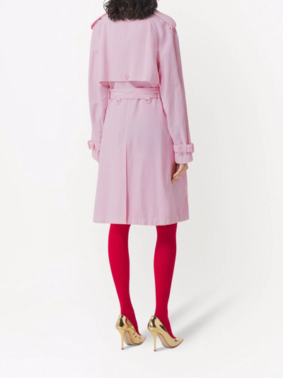 Shop Burberry Classic Belted Trench Coat In Rosa