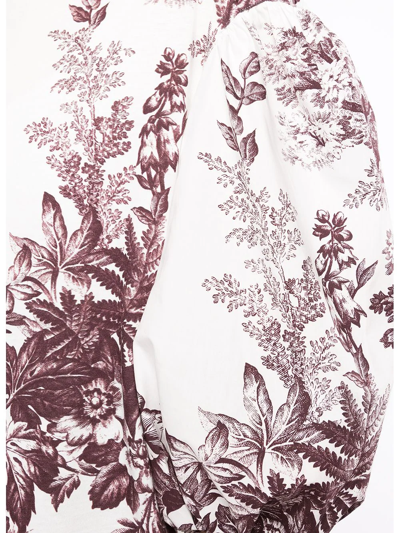 Shop Erdem Floral-print Puff-sleeves Blouse In Weiss