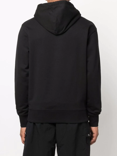 Versace Jeans Couture Bicolour Logo Print Hoodie In Schwarz