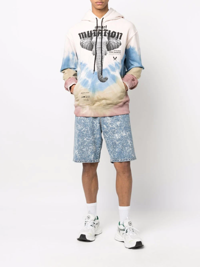 Mauna Kea Tie-dye Print Long-sleeved Hoodie In Nude