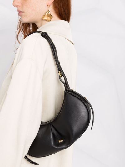 Shop Yuzefi Bean Leather Shoulder Bag In Schwarz