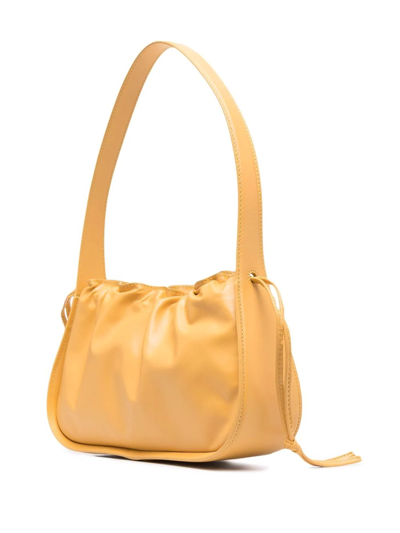 Shop Yuzefi Mini Scrunch Leather Tote Bag In Gelb