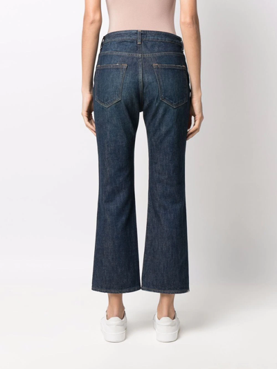 Shop Tu Es Mon Tresor Bootcut Cropped Jeans In Blau