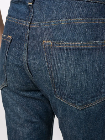 Tu Es Mon Tresor Bootcut Cropped Jeans In Blau