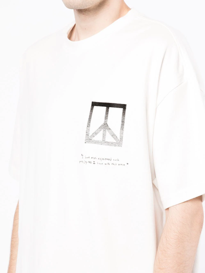 Shop Five Cm Slogan-print Cotton T-shirt In Weiss