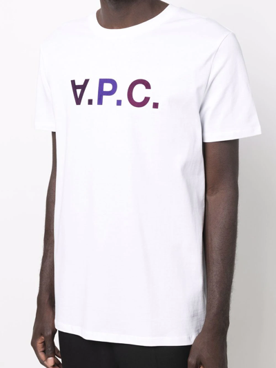 Shop A.p.c. Vpc Flocked Logo T-shirt In Weiss