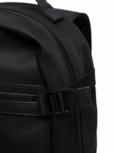 Shop Saint Laurent Leather-detail Back Pack In Schwarz