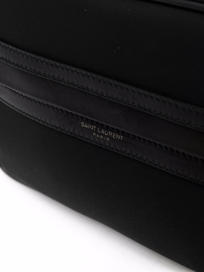 Shop Saint Laurent Logo-print Leather Shoulder Bag In Schwarz