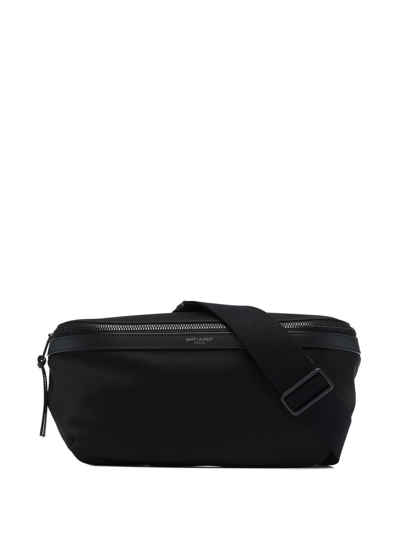 Shop Saint Laurent Logo-print Belt Bag In Schwarz