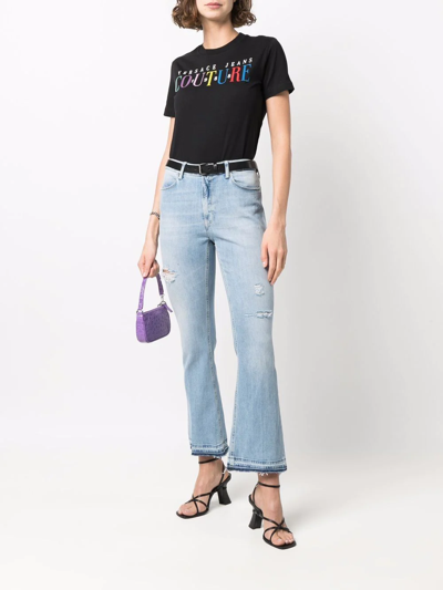 Shop Dondup Mid-rise Flared Jeans In Blau