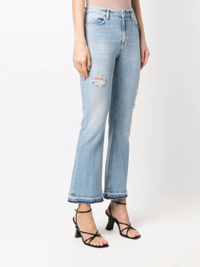 Shop Dondup Mid-rise Flared Jeans In Blau