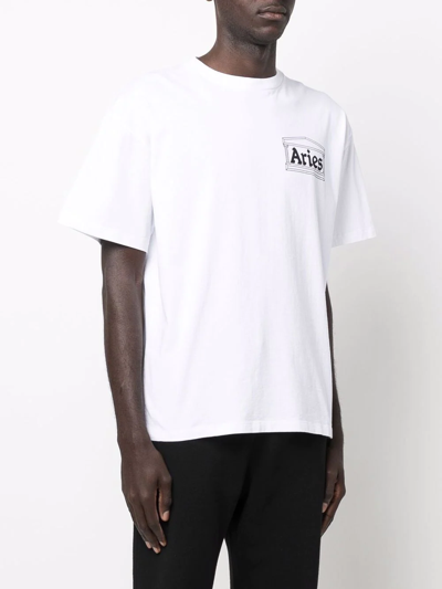 Shop Aries Logo-print T-shirt In Weiss
