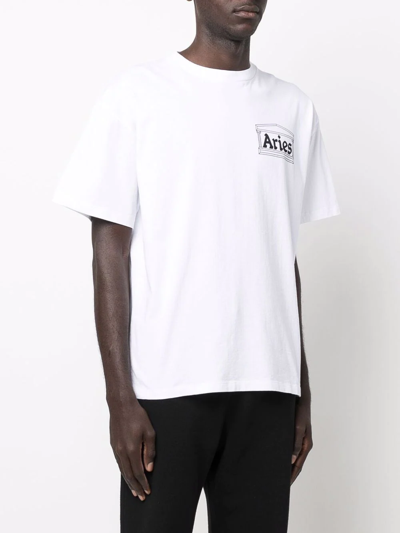Aries Art Trip Reverse Ss T-shirt In Weiss
