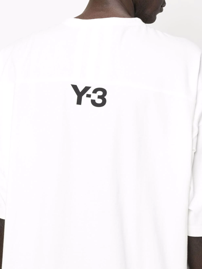 Shop Y-3 Logo-print Short-sleeve T-shirt In Weiss