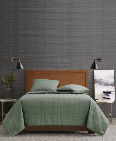 Shop London Fog Solid 3 Piece Quilt Set, King In Green
