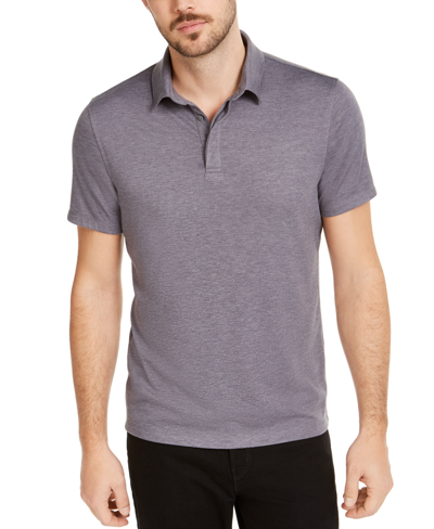 Shop Alfani Men's Alfatech Stretch Solid Polo Shirt, Created For Macy's In Oxford Heather