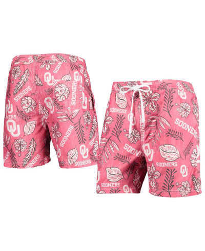 Shop Wes & Willy Men's  Crimson Oklahoma Sooners Vintage-like Floral Swim Trunks